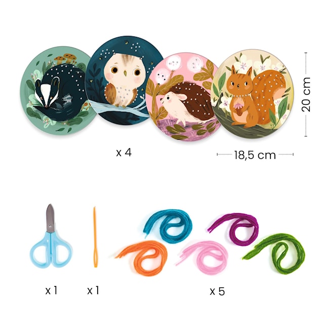 Produktbilde 1 for Mitt første broderi med 4 dyr Djeco