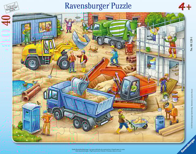 Big Construction Vehicles Barnpussel 40 bitar, Ravensburger