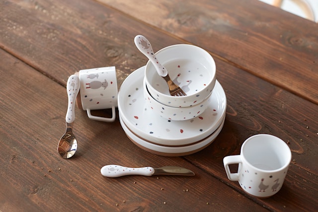 Produktbild 3 för Barnservis Porslin/Silikon Tiny Farmer Lässig