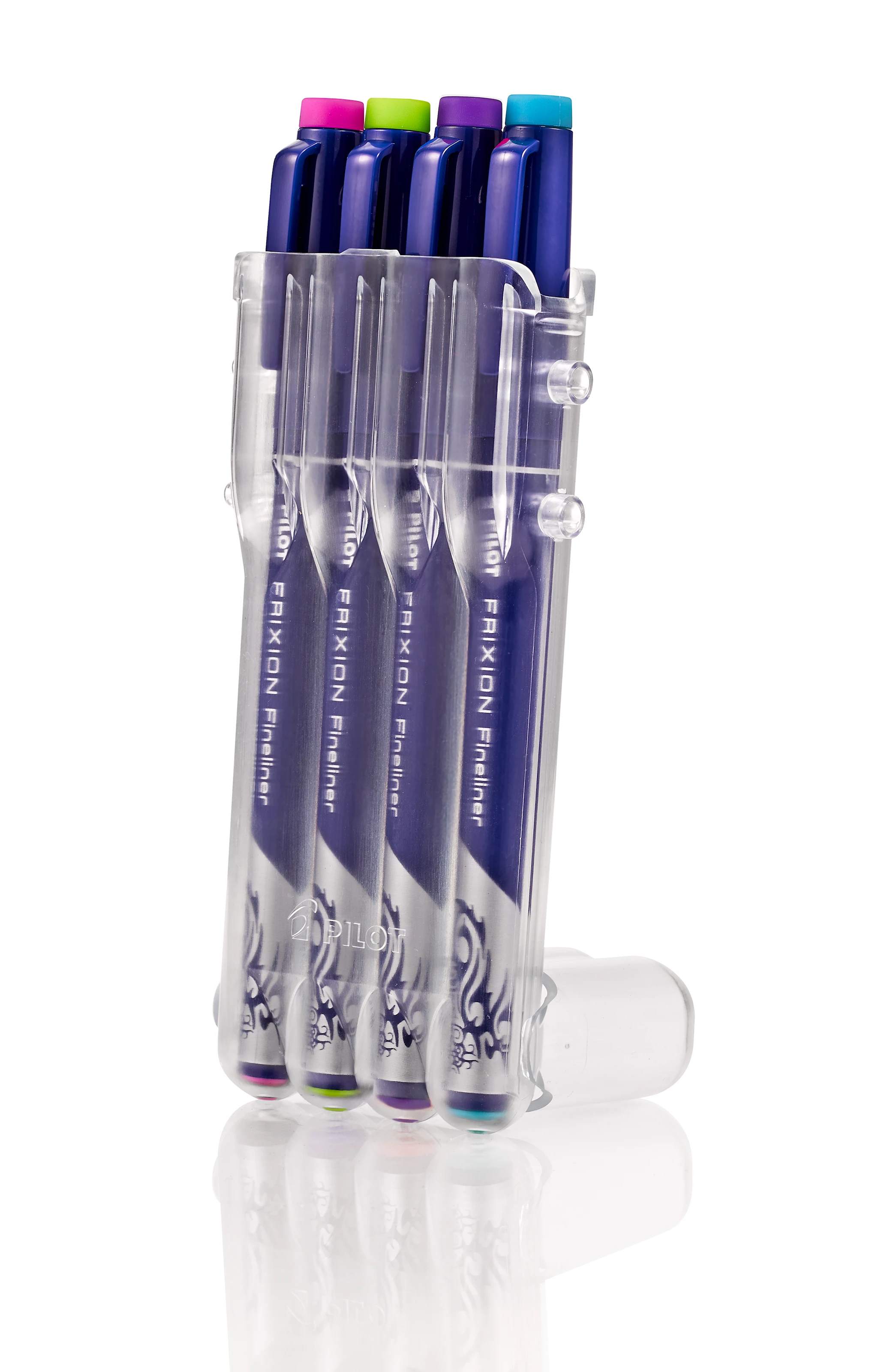 Produktbilde for Fineliner Frixion, 4-pack, Rosa/Lyseblå/Lysegrønn/Lilla, Pilot