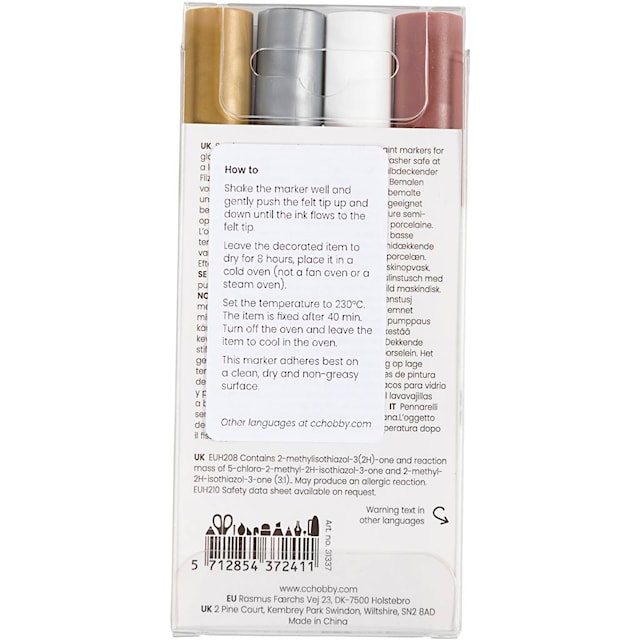 Produktbild 5 för Glas- och porslinstusch Guld, Silver, Vit, Brun 4-pack Creative Company
