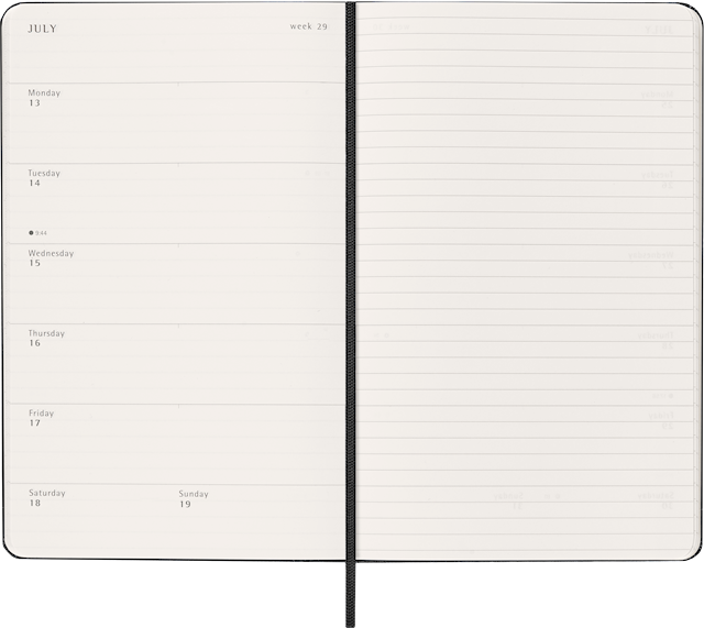 Produktbild 4 för Kalender 2026 Classic Hard 12M Week Note Large Svart Moleskine