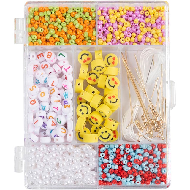 Produktbilde 1 for DIY Mix Smykker, Regnbuemiks, ca. 1800+ stk., regnbuefarger, 1 pk.
