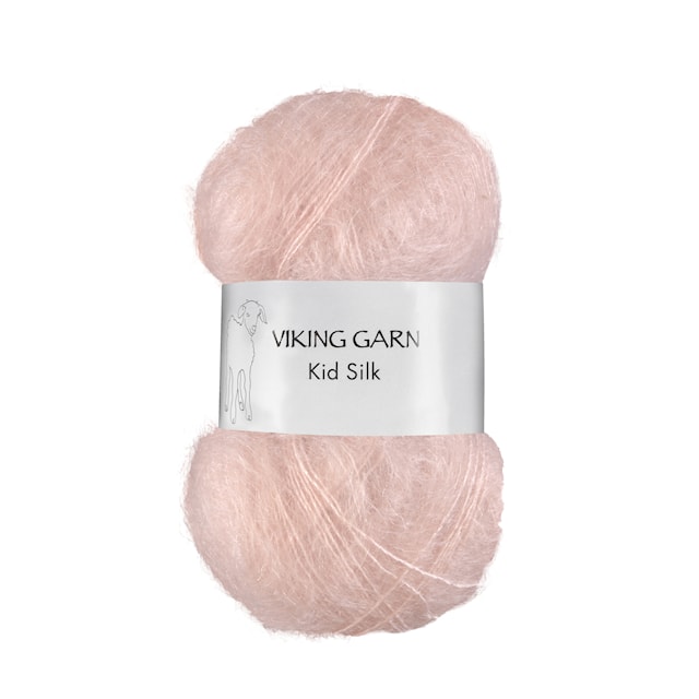 Kid/Silk Garn 25 g Pudderrosa 361 Viking Garn