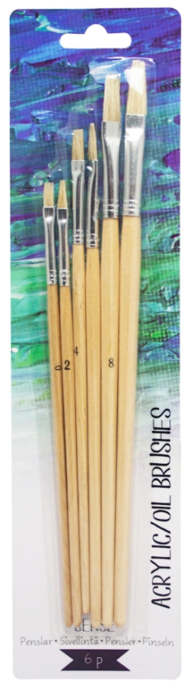 Tuotekuva 3 - Sivellinsetti Sense Öljy/Akryyli Luonnonharjas 6 kpl