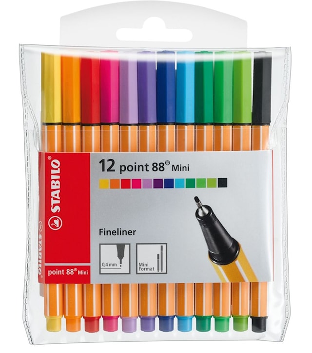 Kuitukärkikynä STABILO Pen 88 mini (12 kpl)
