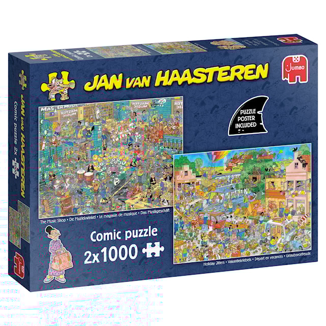 Tuotekuva 1 - Jan Van Haasteren Musiikkikauppa ja loma Jitters Puzzle 2x1000 palaa