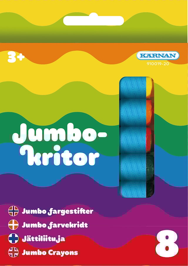 Produktbild 1 för Färgkritor Jumbo från 3 år 8-pack Kärnan