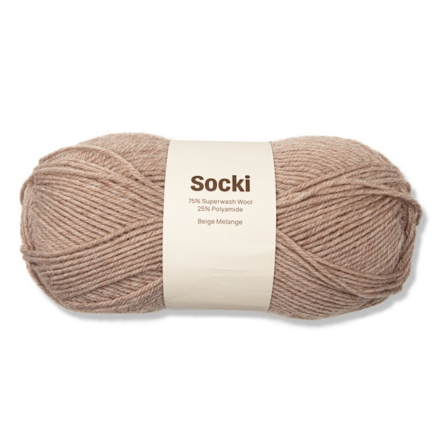 Socki Garn Ensfarget Ullmix 100 g Beige Melange A052 Adlibris