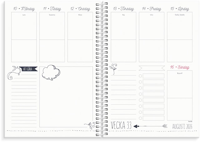 Produktbild 3 för Kalender 2026 A5 Doodle Burde