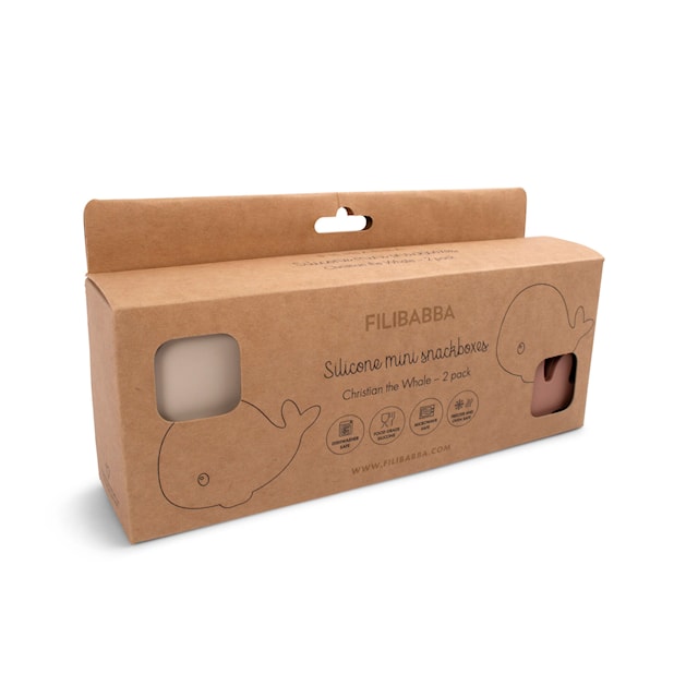 Produktbild 5 för Snackslådor 2-pack Christian the Whale Blush Filibabba