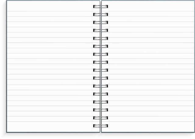 Tuotekuva 2 - Muistikirja A5 Sininen, spiraali, viivoitettu, Burde