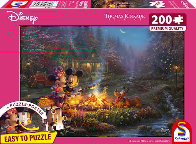 Produktbild 1 för Pussel Disney Mickey & Minnie Sweetheart Campfire 200 bitar, Schmidt