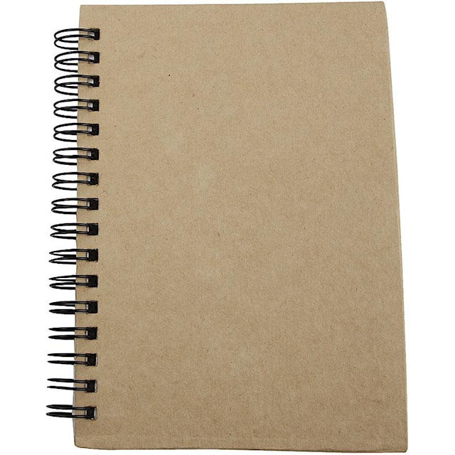 Produktbilde 2 for Noteringsbok med spiral, A6, ark 105x148 mm, 60 g, brun, 1 stk.