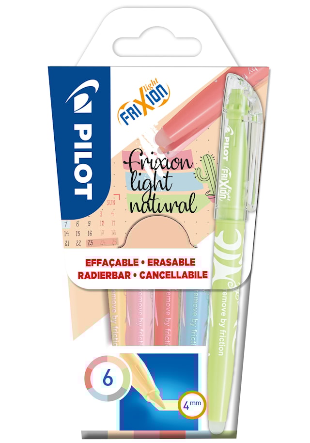 Produktbilde 2 for lommebok med 6 - FriXion Light Natural Colors - Overstrykningspenner - medium spiss Pilot