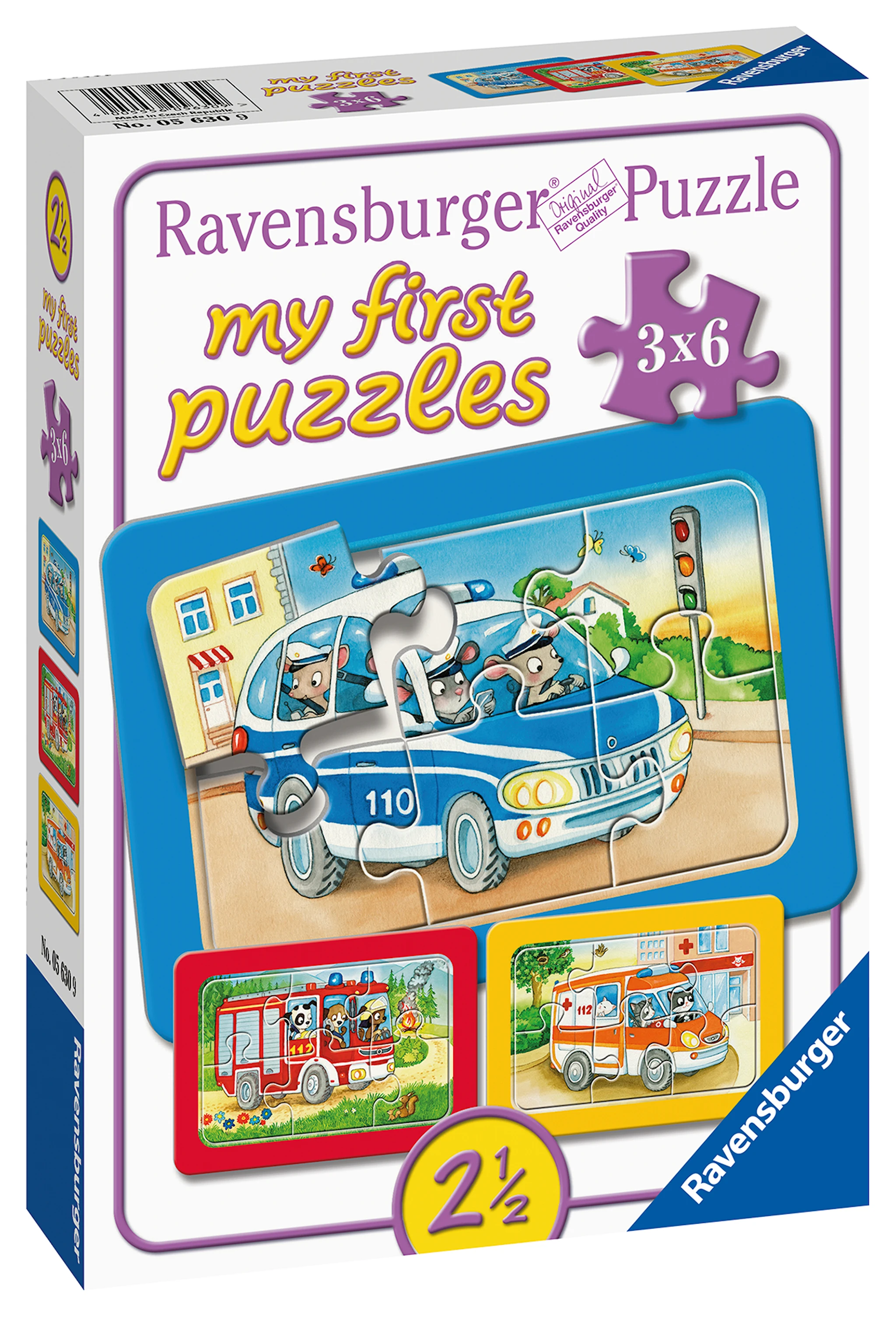 Produktbilde for Animals In Action Puslespill 3x6 brikker Ravensburger