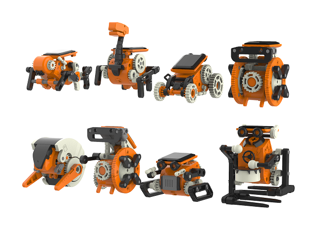 Produktbild 3 för Solcellsdriven Robotsats 8-i-1 194 Delar Robetoy