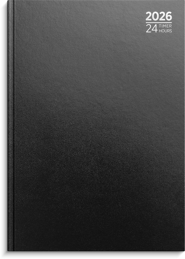 Produktbilde 1 for Dagbok 24 timer A4 2026 sort GRIEG