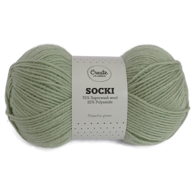 Socki Lanka Yksivärinen Villasekoitus 100 g Pistachio Green A010 Adlibris