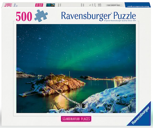 Produktbild 1 för Pussel Northern Lights In Bergsfjord 500 bitar, Ravensburger