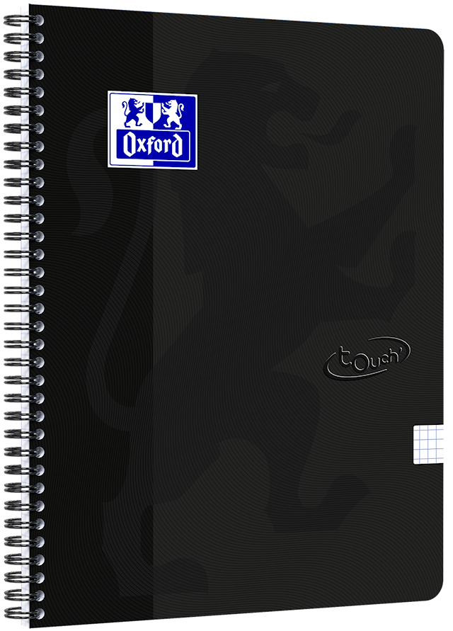 Oxford Muistikirja Soft Touch A4+, ruudullinen, musta