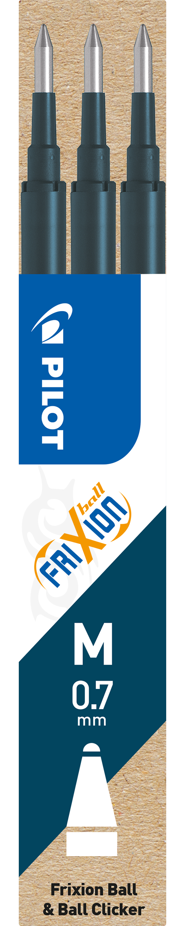Produktbild 1 för Refill Frixion 0,7 Blåsvart 3-p, Pilot