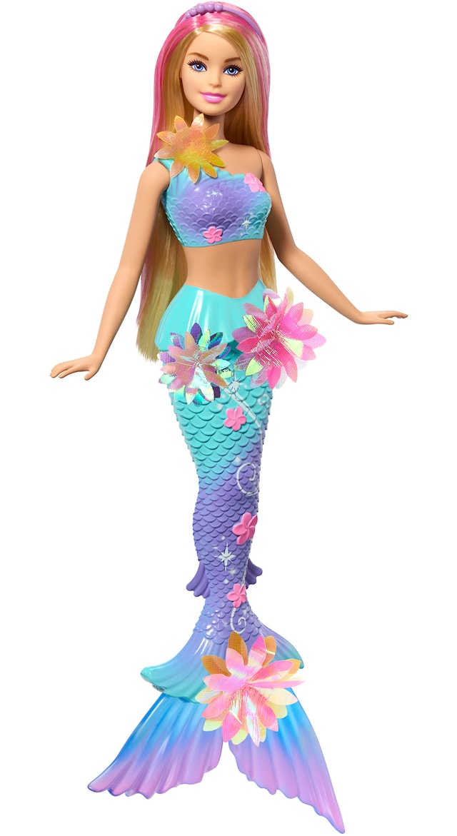 Tuotekuva 1 - Barbie Blooming Magic Purple Mermaid -muotinukke