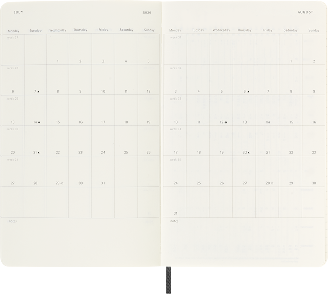 Produktbilde 4 for Kalender 18M 25/26 Classic Soft Daily Large Svart Moleskine