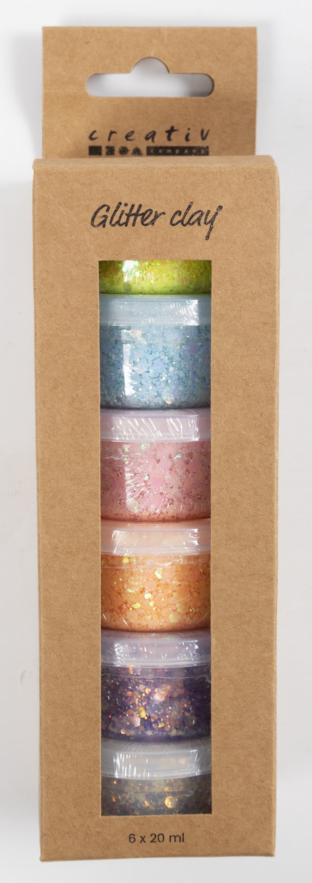 Produktbilde 7 for Glitter Clay, pastellfarger, 6x20 g/ 1 pk.