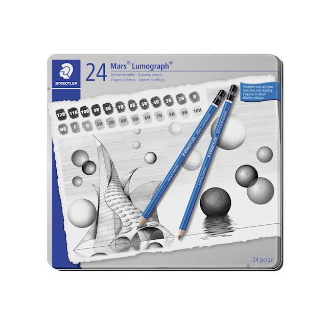 Produktbild 1 för Skisspennor Mars Lumograph 24-pack Staedtler
