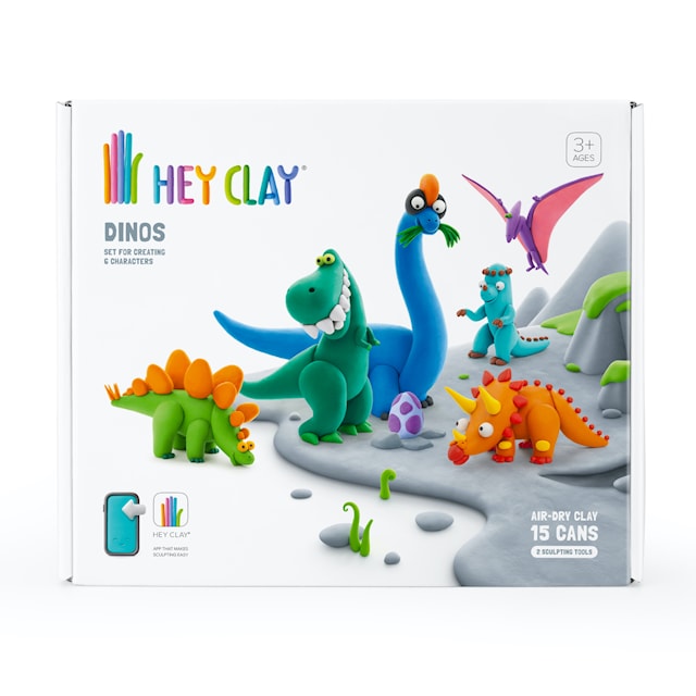 Produktbild 4 för Modellera Dinos 15-pack lufttorkande Hey Clay