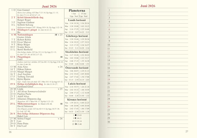 Produktbild 2 för Vanliga Almanackan 2026 Lingonkrans häftad Almanacksförlaget