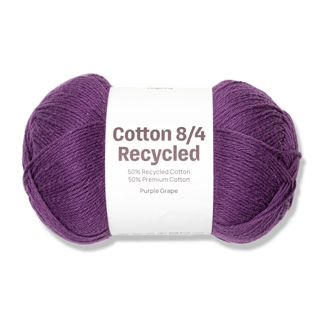 Cotton 8/4 Garn 100 g Recycled Purple Grape A179 Adlibris