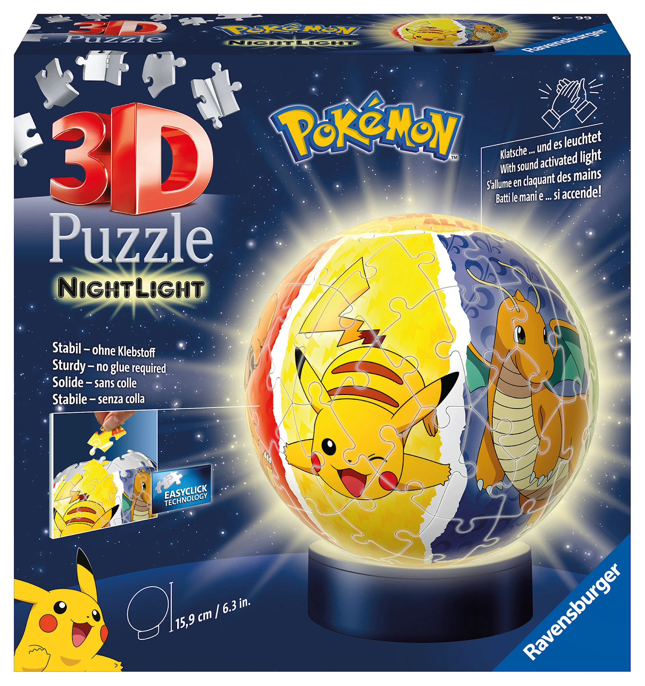 Tuotekuva ille Pokémon Night Light 3D Palapeli 72 palaa Ravensburger