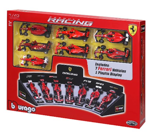 Produktbild 3 för BBurago 1:43 Ferrari F1 Deluxe Gift Set med displayställ