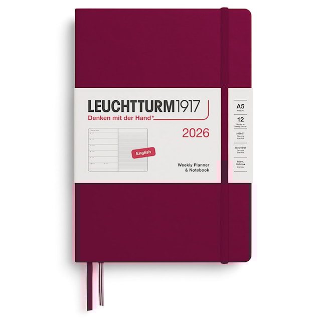 Weekly Planner & Notebook 2026 A5 Port Red Leuchtturm1917