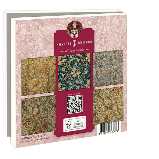 Tuotekuva 2 - Kaksinkertaiset kortit kuorella William Morris 10 kpl Bekking & Blitz
