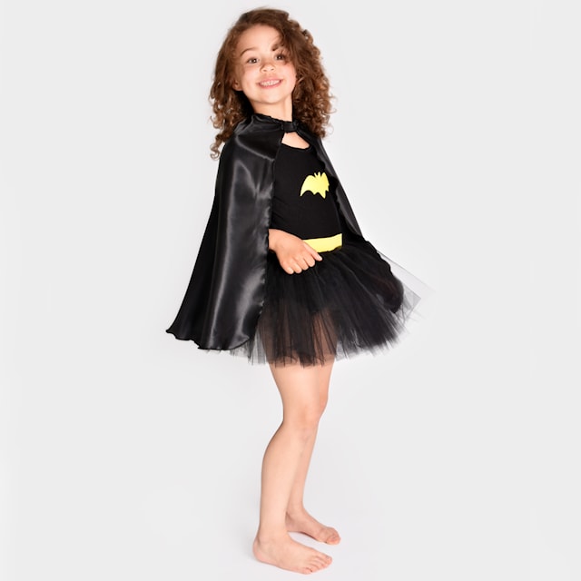 Produktbilde 3 for Kostymekjole Batgirl Med Kappe 110-116 cm Den Goda Fen