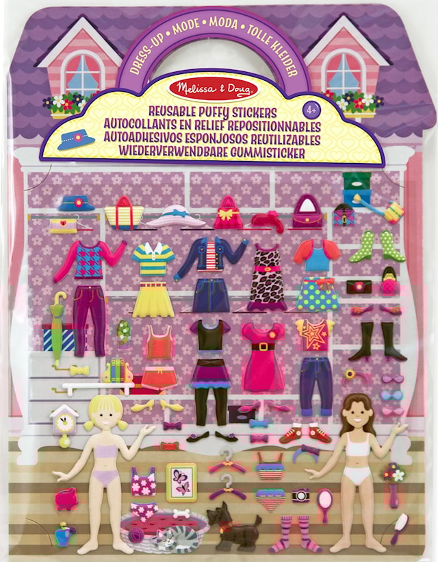 Tuotekuva 1 - Uudelleenkäytettävät Puffy-tarrat pukeutumispeliin Melissa & Doug
