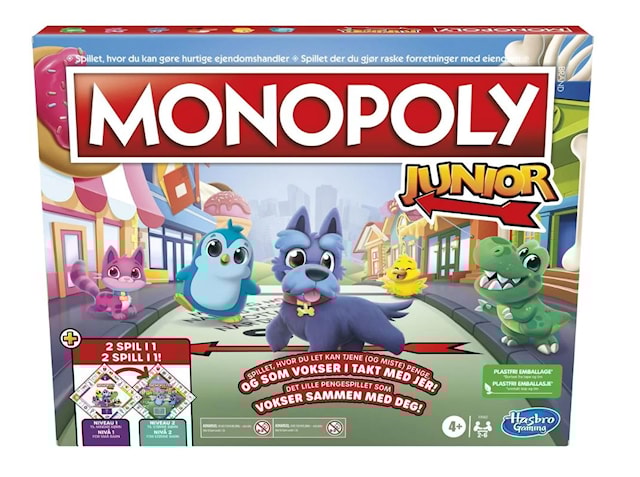Produktbilde 1 for Monopol Junior 2-i-1 Hasbro (NO/DK)
