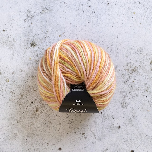 Tencel Blow Alpacka mix garn 50g Sushine Sherbet 097 Svarta Fåret