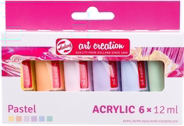 Produktbild 1 för Akrylfärger Pasteller 12 ml 6-pack Talens Art Creation