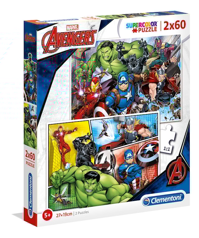 Produktbilde 1 for Avengers Puslespill 2x60 brikker Clementoni