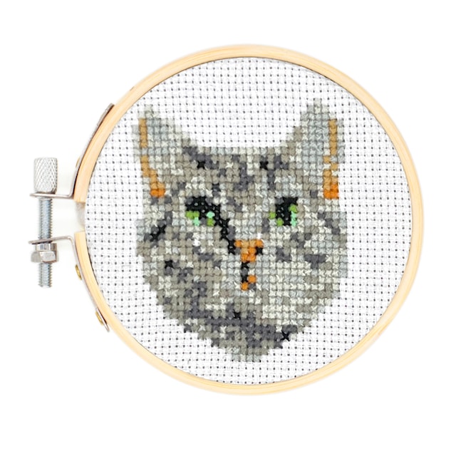 Produktbilde 1 for Broderikit Mini Kryss-sting Katt Kikkerland