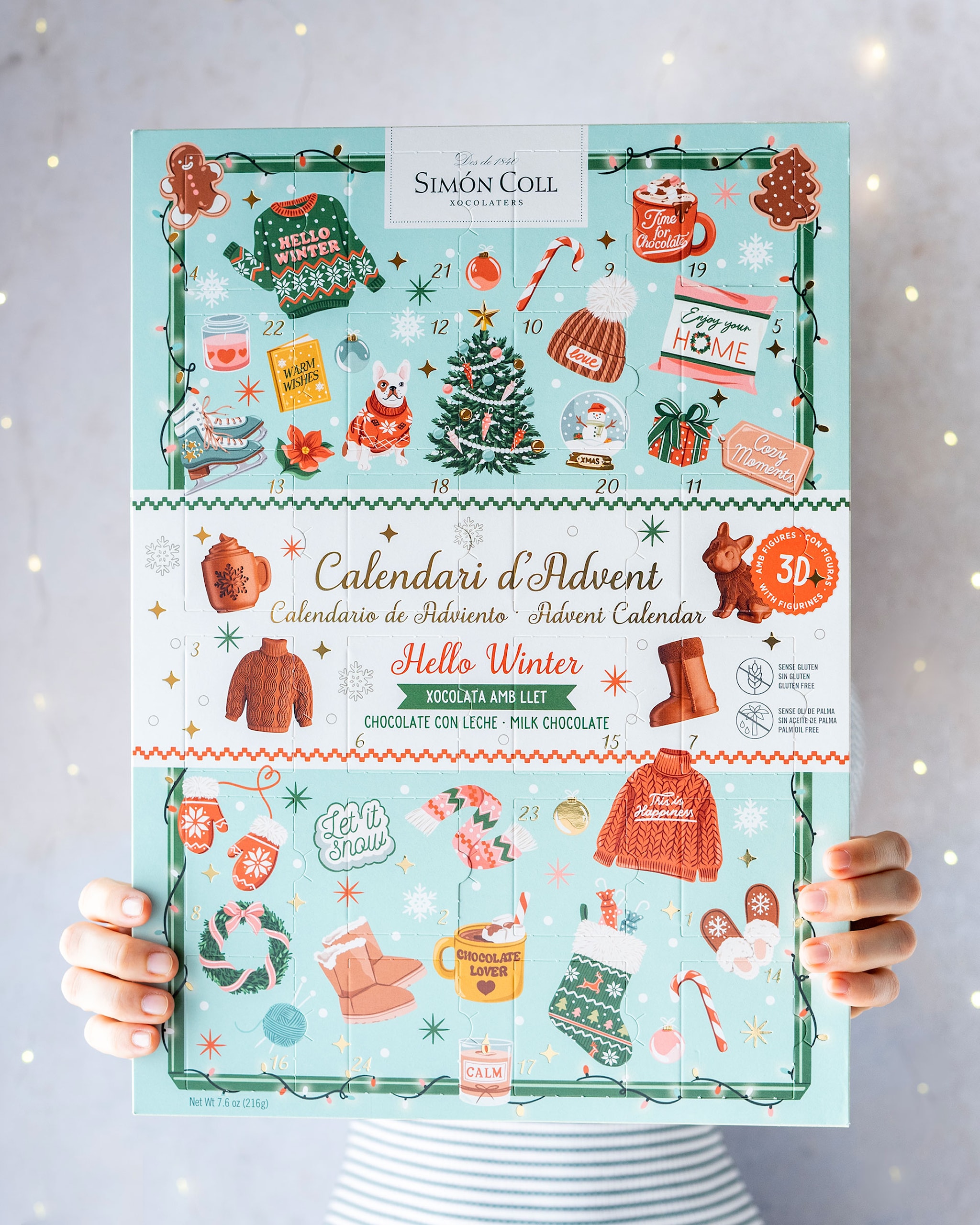 Adventskalender Hello Winter Ljus choklad 216g Simon Coll