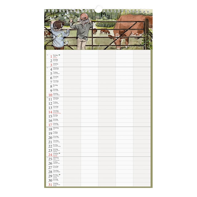 Produktbild 4 för Familjekalender Vägg 2026 Design Kajsa Hagelin Paperstyle