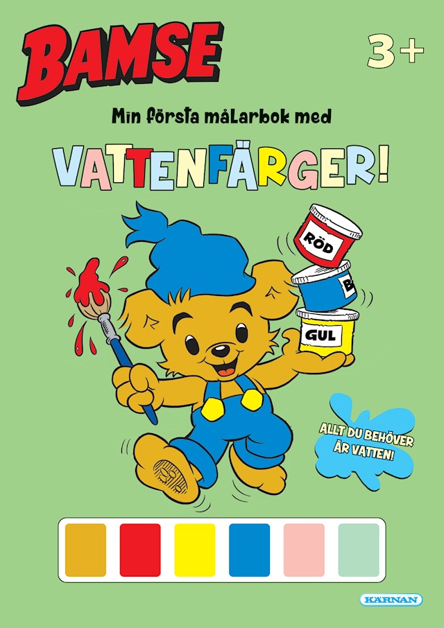 Produktbild 1 för Målarbok Bamse "Min första målarbok" med vattenfärger och pensel