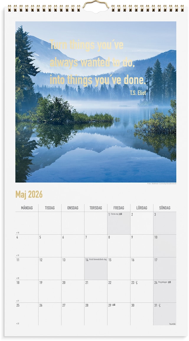 Produktbilde 2 for Väggkalender 2026 Dream & Do 250x450 mm Burde
