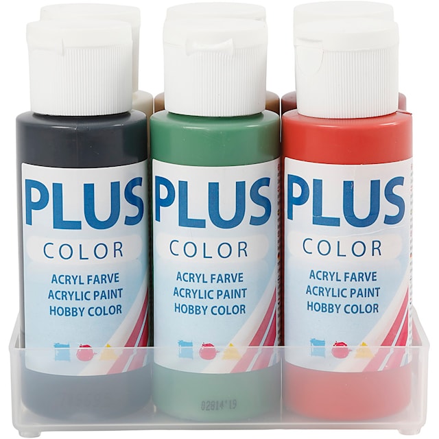 Produktbilde 3 for Plus Color Hobbymaling, julefarger, 6x60 ml/ 1 pk.