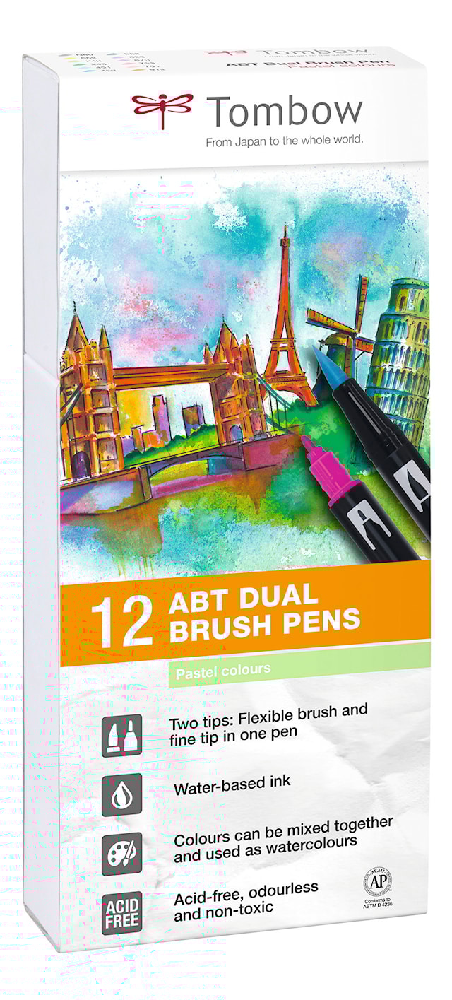 Produktbilde 2 for TOMBOW Penselpenn ABT Dual Brush 12P-2 pastell farger